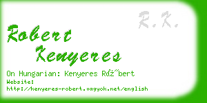 robert kenyeres business card